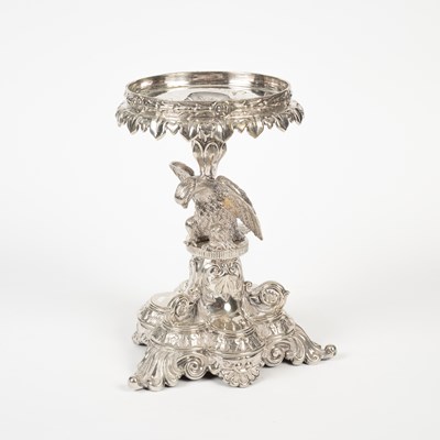 Lot 36 - A silver plated candlestand
