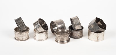 Lot 66 - A quantity of silver napkin rings