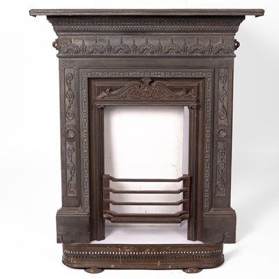 Lot 421 - A cast iron fireplace surround