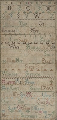 Lot 685 - An 18th Century sampler