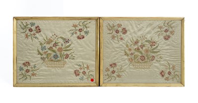 Lot 285 - A pair of Regency silkwork pictures