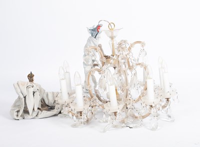 Lot 427 - A cut glass ten light chandelier