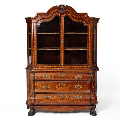 Lot 428 - A Dutch marquetry display cabinet