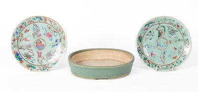 Lot 95 - Two Cantonese famille rose plates