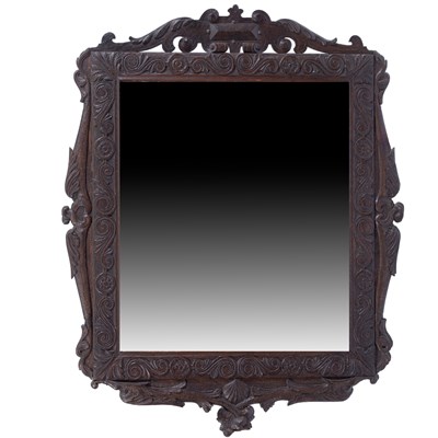 Lot 691 - A 19th Century oak mirror
