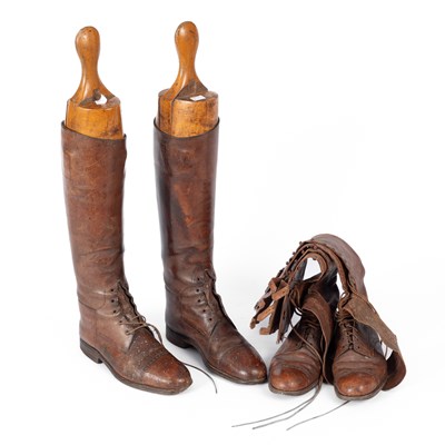 Lot 289 - Two pairs of Henry Maxwell brown leather hunting boots