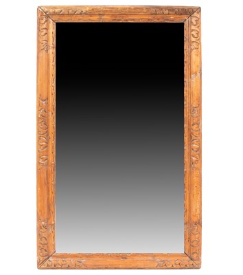 Lot 408 - A carved pine framed mirror