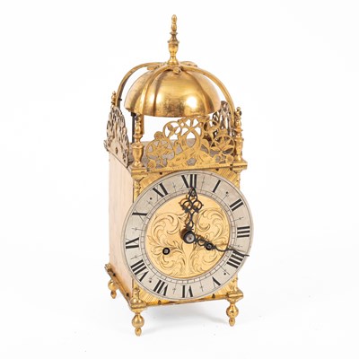 Lot 253 - A gilt-brass reproduction lantern clock