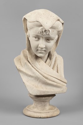Lot 323 - An Italian white marble bust of a young woman