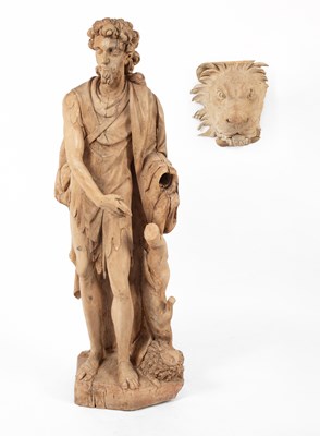 Lot 652 - A freestanding limewood figure of John the Baptist
