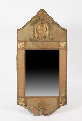 Lot 681 - An embroidered framed mirror