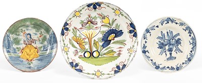 Lot 716 - A Dutch Delft polychrome charger