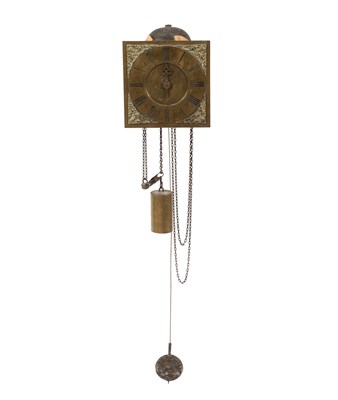 Lot 659 - A Georgian Quaker made iron framed hook and spoke wall clock