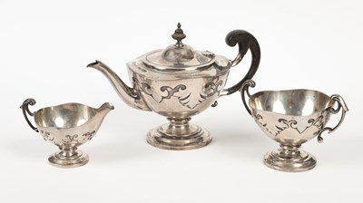 Lot 73 - A three-piece silver tea set