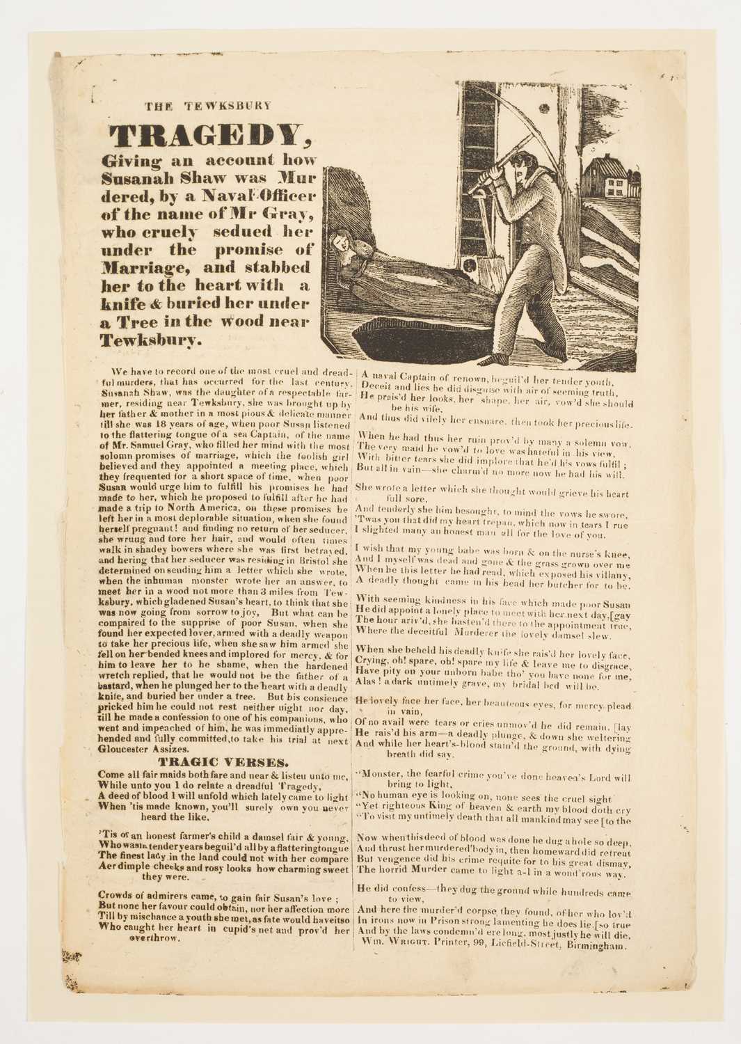 Lot 513 - [Criminal Broadside, Murder]