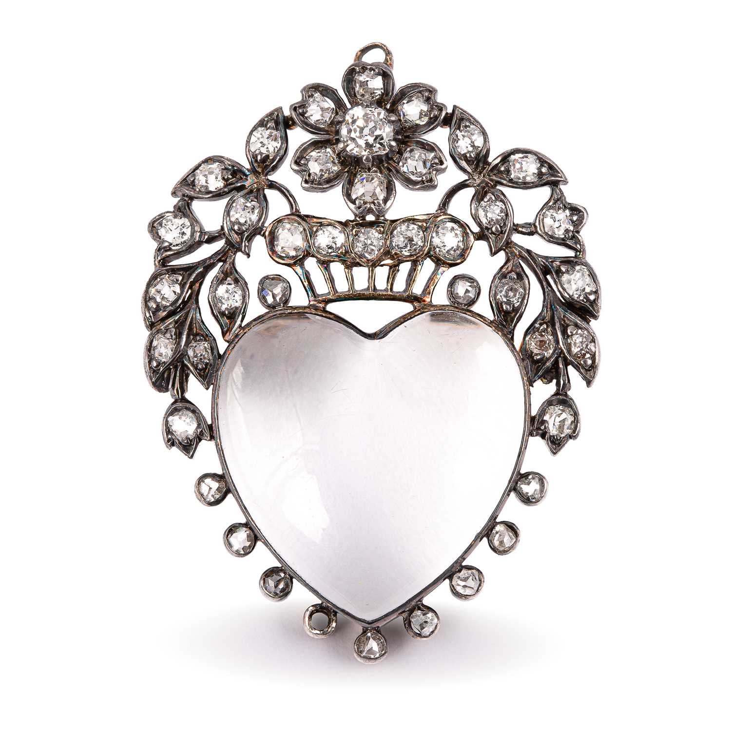 Lot 1 - A 19th Century diamond and rock crystal brooch