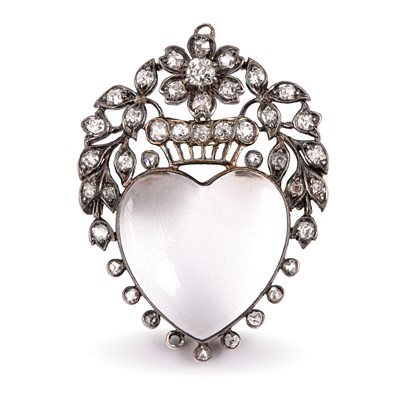 Lot 1 - A 19th Century diamond and rock crystal brooch