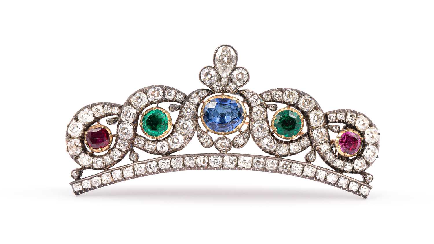 Lot 21 - The Harbour Lights: an early 19th Century multi-gem set hair ornament