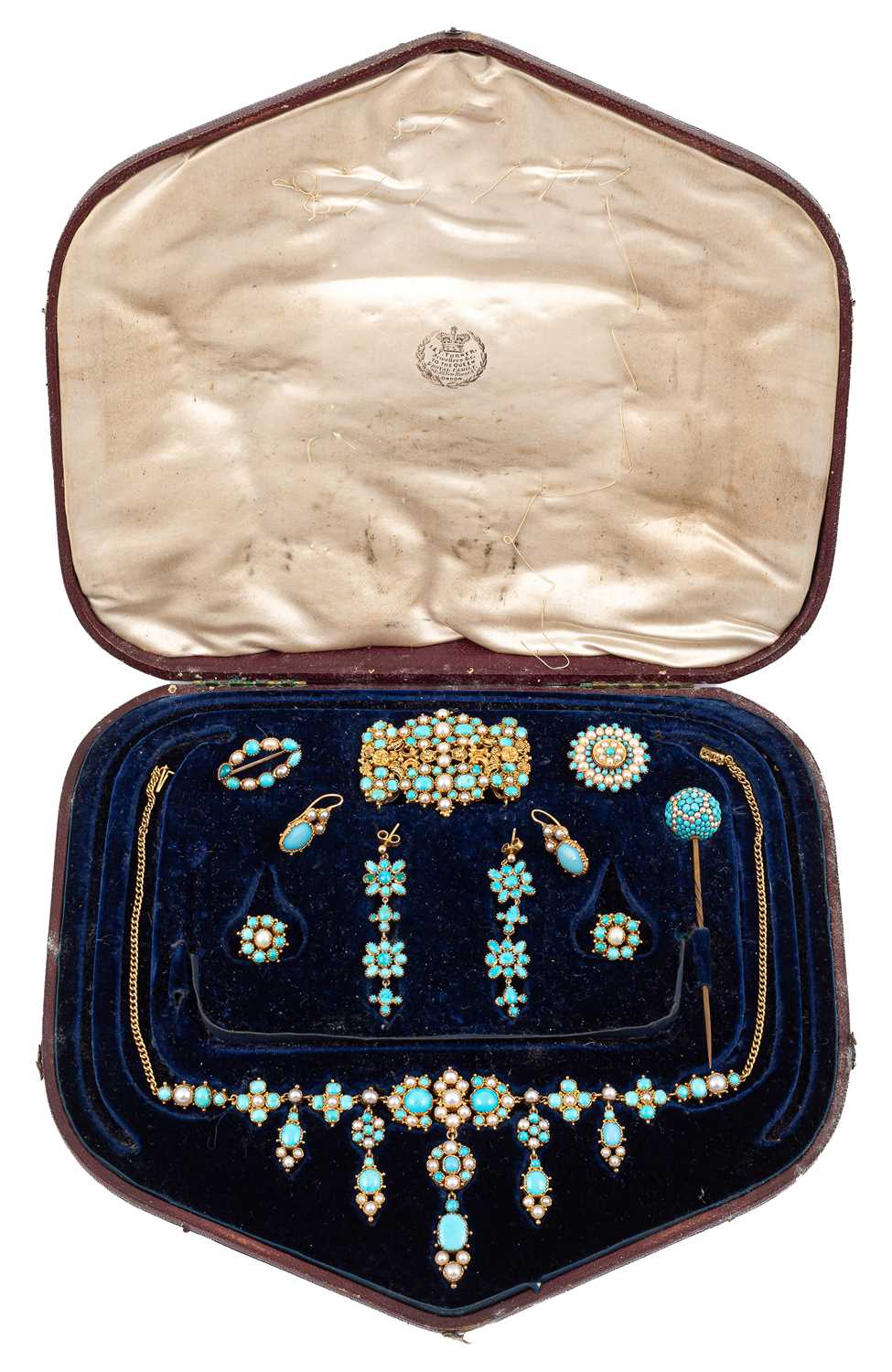 Lot 15 - An early 19th Century turquoise and pearl demi-parure