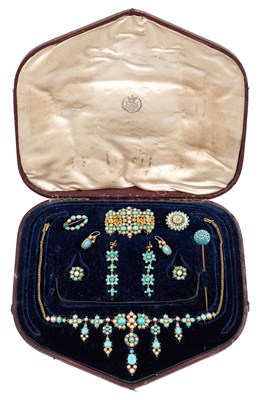 Lot 15 - An early 19th Century turquoise and pearl demi-parure