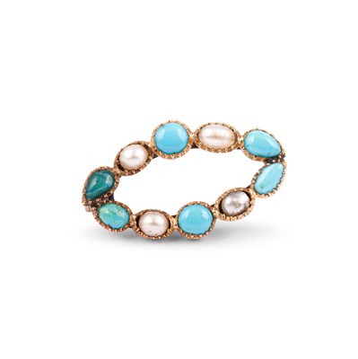 Lot 15 - An early 19th Century turquoise and pearl demi-parure