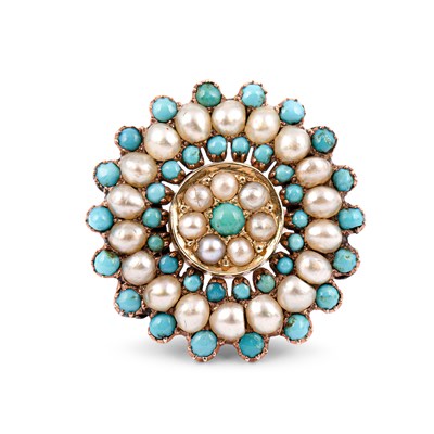 Lot 15 - An early 19th Century turquoise and pearl demi-parure