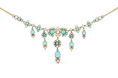 Lot 15 - An early 19th Century turquoise and pearl demi-parure
