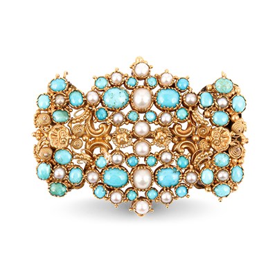 Lot 15 - An early 19th Century turquoise and pearl demi-parure
