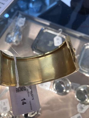 Lot 14 - A Victorian diamond and enamel memorial cuff bangle