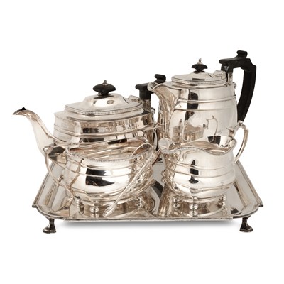Lot 41 - A silver four-piece tea set