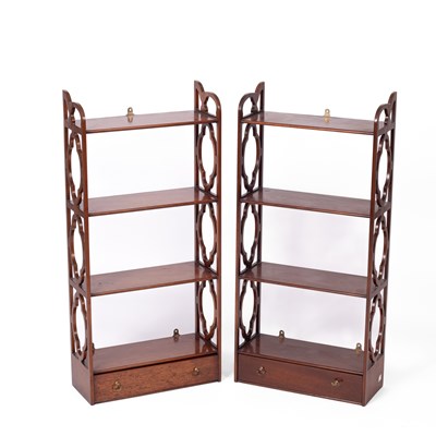 Lot 385 - A pair of 18th Century style wall hanging shelves
