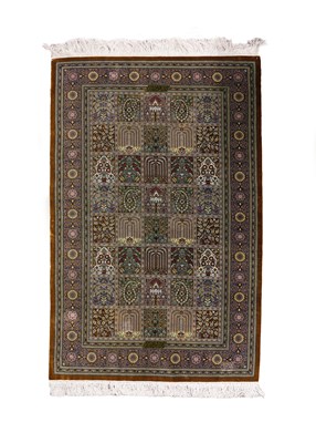 Lot 453 - A Qum silk rug of Garden design