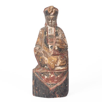 Lot 98 - A Chinese polychrome figure of Guanyin