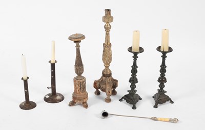 Lot 673 - An Italian silvered altar candlestick