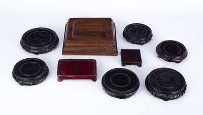 Lot 554 - A small group of Chinese wooden bowl/vase stands