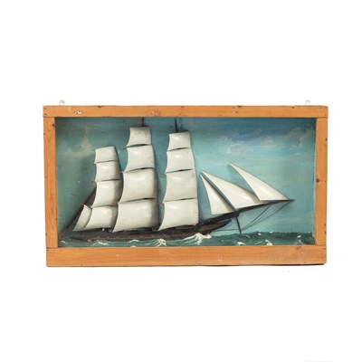 Lot 326 - A folk-art ship diorama