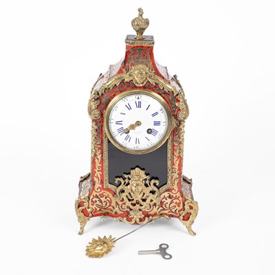 Lot 256 - A French boullework mantel clock by Japy Freres
