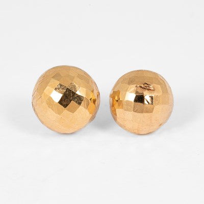 Lot 190 - A pair of yellow metal stud earrings