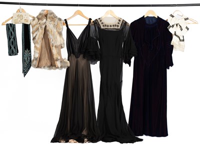 Lot 293 - A black and cream evening dress