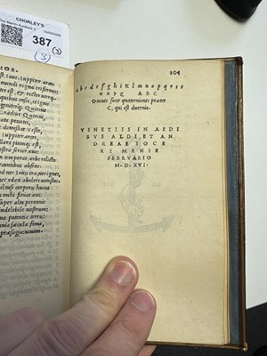 Lot 387 - [Aldine Editions, Aldus Manutius]