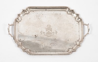Lot 76 - A large silver twin-handled tray