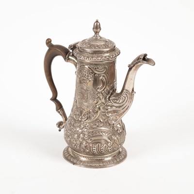 Lot 78 - A George II silver coffee pot