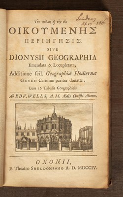 Lot 397 - Wells (Edward) [Dionysius Periegetes] sive Dionysii Geographia