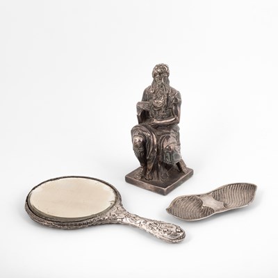 Lot 10 - A sterling silver mounted figure of Moses