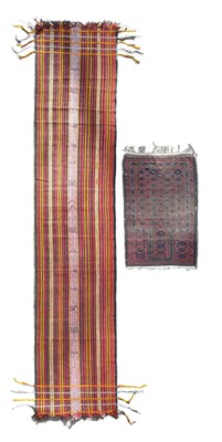 Lot 386 - A flatwoven runner and a Belouch prayer rug