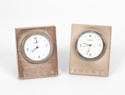 Lot 5 - Two silver-mounted bedside clocks