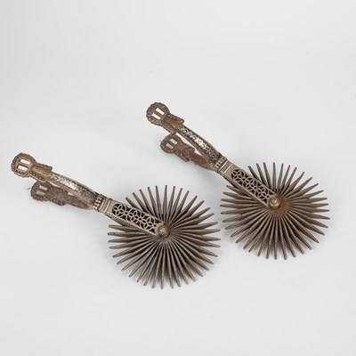 Lot 359 - A pair of Chilean espuela grande spurs