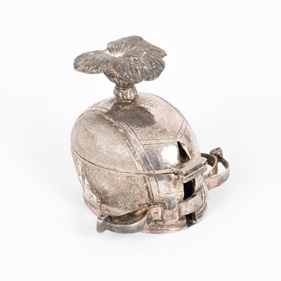 Lot 9 - A novelty silver cruet of falcon’s hood form