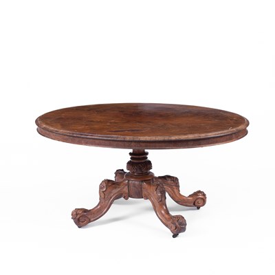 Lot 816 - A Victorian rosewood oval tilt-top centre table
