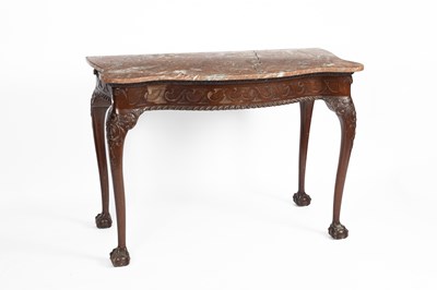 Lot 818 - A George II style walnut serpentine side table